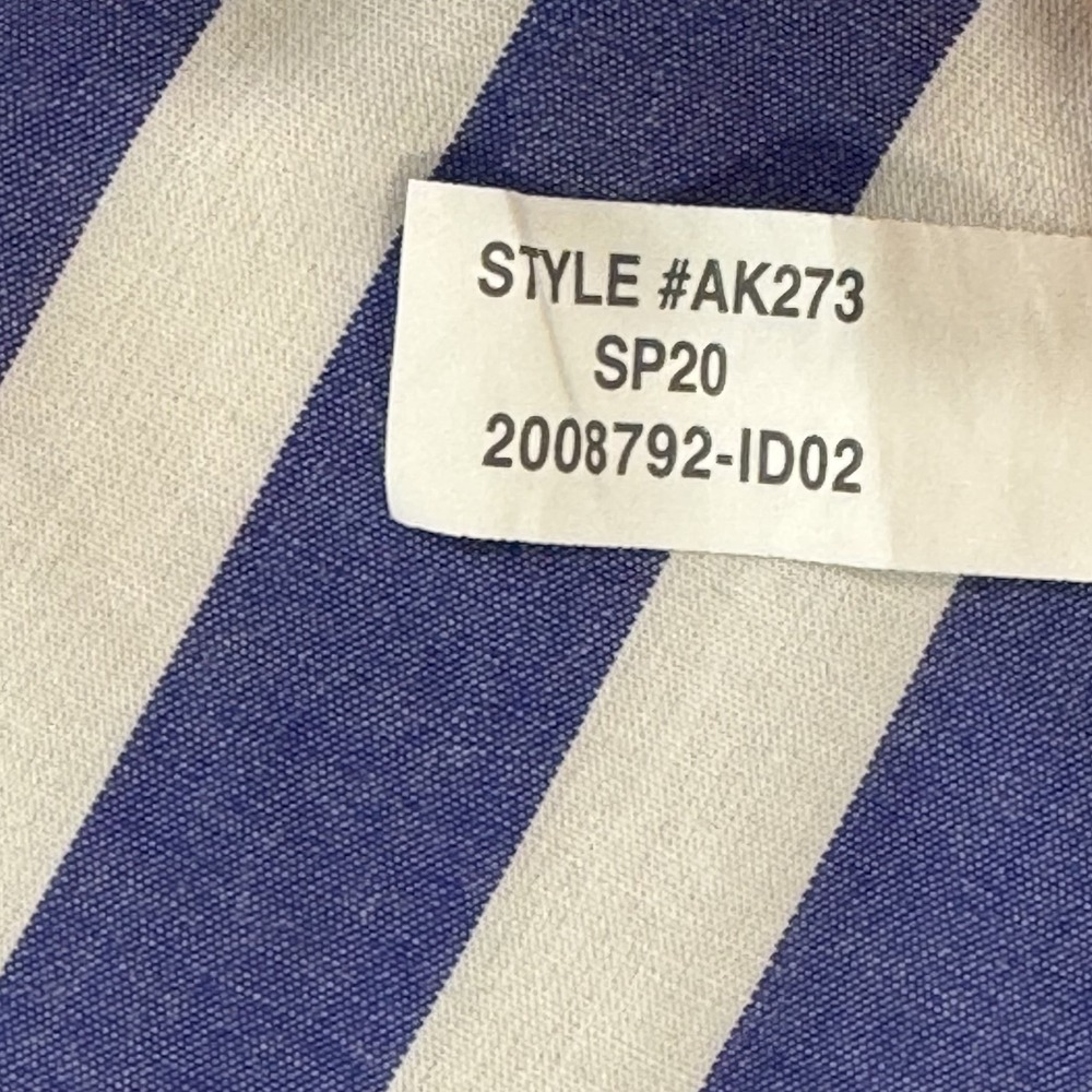J.Crew Striped Blue White Midi Dress Cotton Poplin V-Neck Short Sleeve Size M - Picture 10 of 12